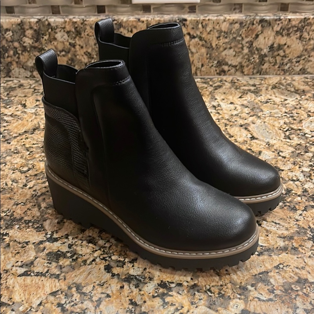 Black Leather Ankle Boots